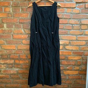 Lanvin Designer Black Wool Side Hook Dress